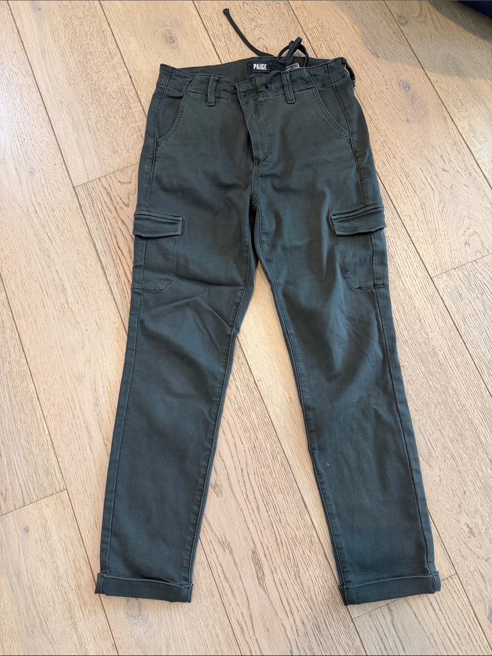 PAIGE Olive Green Slim Cargo Pants